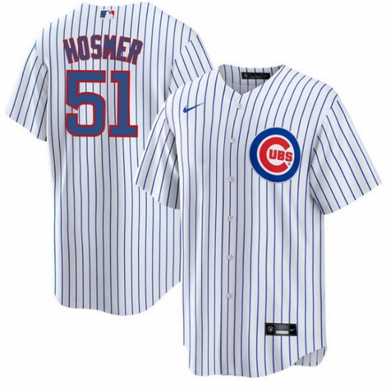 Men Chicago Cubs 51 Eric Hosmer White Cool Base Stitched Baseball Jersey